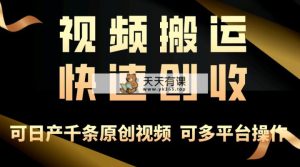 一步一步教大家挣大钱！仅视频搬运，月入3万 ，快速上手，连通逻辑思维，随处…-天天有课网