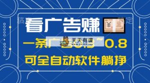 24年蓝海项目，可躺着赚钱广告收入，一部手机轻轻松松日入500 ，数据信息能查-天天有课网