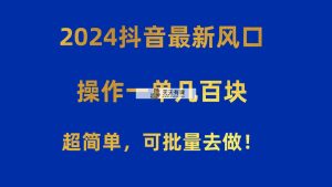 2024抖音最新出风口！实际操作一单几百元！超级简单，可大批量去干！！！-天天有课网