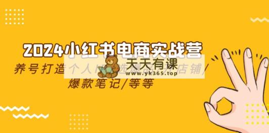 2024小红书电商实战营，起号打造出IP/选爆款/开店铺/爆品手记/等-天天有课网