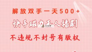 快手磁力没有人播剧游戏玩法  一天500   不违规防封号有著作权-天天有课网