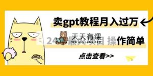 24年最火项目，卖gpt教程月入过万，操作简单-天天有课网