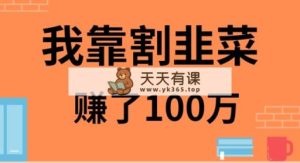 我靠割韭菜赚了 100 万-天天有课网