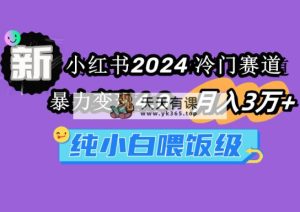 小红书2024冷门赛道 月入3万+ 暴力变现4.0 纯小白喂饭级-天天有课网