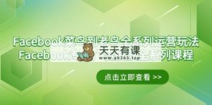 Facebook-小白到老手系列产品经营游戏玩法 Facebook-技术专业广告营销全主题课程-天天有课网