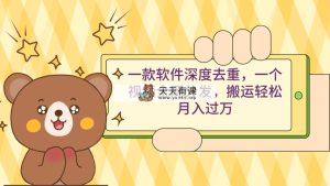 一款软件深层去重复，一个视频各大网站派发，运送轻轻松松月入了万-天天有课网