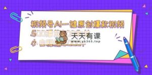 视频号AI一键原创爆款视频，500播放200收益，小白稳赚8000+-天天有课网