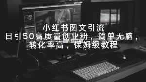 小红书图文引流，日引50高质量创业粉，简单无脑，转化率高，保姆级教程-天天有课网