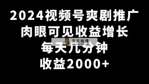 2024微信视频号爽剧营销推广，很明显的盈利提高，每日数分钟盈利2000-天天有课网