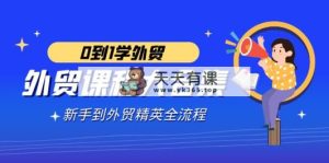 出口外贸-课程内容大合集，0到1学出口外贸，初学者到出口外贸精锐全过程-天天有课网