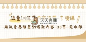总流量夏令营之内容营销-重点课，用流量思维方案策划爆品具体内容-30节-无水印图片-天天有课网