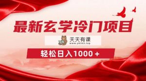 全新小众风水玄学新项目，零成本一单268，轻轻松松日赚1000＋-天天有课网