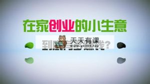小本创业，日引300 自主创业粉，一年收入30万，闷声发财的小生意，比工作强-天天有课网