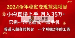 2024蓝海项目 小游戏直播 单日盈利10000 ，月入35W,新手当日入门-天天有课网