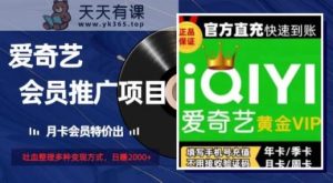 薅爱奇艺羊毛，月卡会员特价推，吐血整理多种变现方式，日赚2000+-天天有课网
