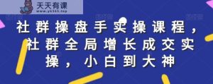 社群实操课程，社群全局增长成交实操，小白到大神-天天有课网