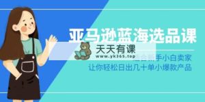 亚马逊-蓝海选品课：适合新手小白卖家，让你轻松日出几十单小爆款产品-天天有课网