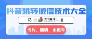 抖音视频跳转微信技术大全，公域引流高科技—信用卡圆码风车-天天有课网
