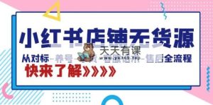 小红书店铺无货源电商：从对比-起号-进货-客服话术-售后服务全过程-天天有课网