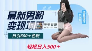 全新粉丝转现新项目，日引600＋颜料，全网平台通用性，轻轻松松日入500＋-天天有课网