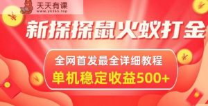 新探探鼠火蚁全自动挂机打金项目，全网首发最全详细教程，单机日收益500+-天天有课网