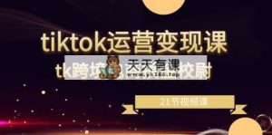 tiktok经营转现课，tk跨境电子商务盗墓者-天天有课网