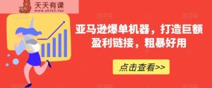 亚马逊爆单机器，打造巨额盈利链接，粗暴好用-天天有课网