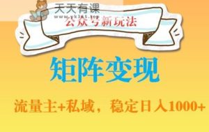 公众号软件玩法私域引流网盘拉新，多种变现，稳定日入1000【揭秘】-天天有课网