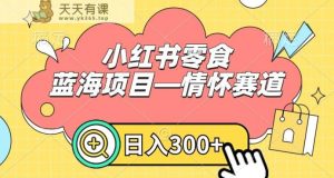 小红书零食蓝海项目—情怀赛道，0门槛，日入300+【揭秘】-天天有课网