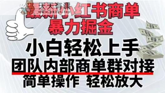 最新小红书商单，暴力掘金，单月稳定变现3W+-天天有课网