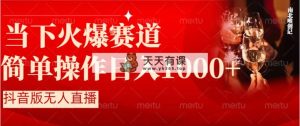 抖音视频半无人直播当下受欢迎跑道，使用方便，新手快速上手日入1000-天天有课网