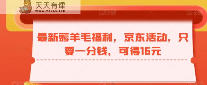 最新薅羊毛福利，京东活动，只要一分钱，可得16元-天天有课网
