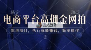 电子商务平台高佣金网拍模特，可靠新项目，实行也能赚钱，易操作-天天有课网
