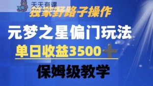 独家野路子玩法，无视机制，元梦之星偏门操作，单日收益3500+，保姆级教学【揭秘】-天天有课网