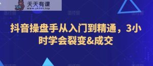 抖音操盘手从入门到精通，3小时学会裂变&成交-天天有课网