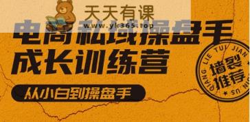 电商私域操盘手成长训练营，从小白到操盘手-天天有课网
