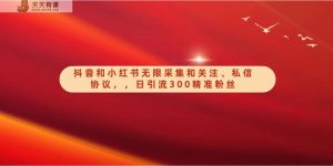 某音无尽数据采集关心、私聊协议书，日引流方法300精准粉-天天有课网