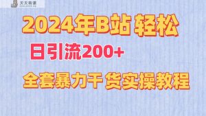 2024年B站轻松日引流200+的全套暴力干货实操教程-天天有课网