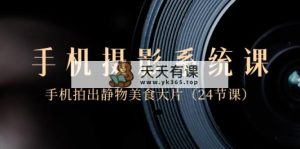 0基本-手机拍照系统软件课，手机拍出静态物体特色美食大面积-天天有课网