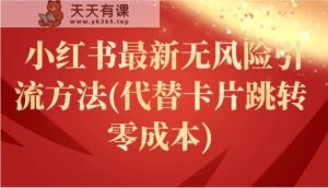 小红书的全新零风险推广方法(取代信用卡自动跳转 零成本)-天天有课网