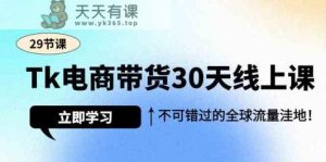 Tk电商直播带货30无线天线授课，不容错过的全世界流量洼地-天天有课网