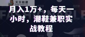 月入1万+,每天一小时,潮鞋兼职实战教程-天天有课网