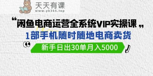 闲鱼平台网店运营全系统VIP实战演练课，1手机随时卖东西，初学者日出30单月入5000-天天有课网