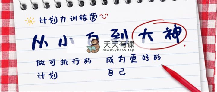 方案力夏令营-从小白到高手：做可操作 计划，变成更强 曾经的自己-天天有课网