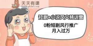 小说集 短剧剧本风热夏令营,0粉短剧剧本小说集流行营销推广,完成月入了万-天天有课网