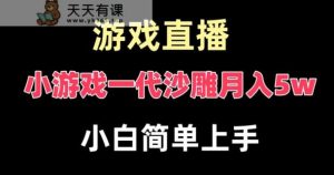 玩小游戏一代沙雕月入5w，爆裂变现，快速拿结果，高级保姆式教学【揭秘】-天天有课网