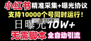 【价值10万！】小红书全自动采集+引流协议一体版！无需手机，支持10000-天天有课网