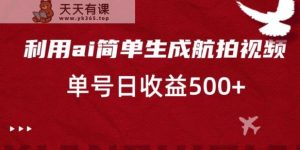 利用ai简单复制粘贴，生成航拍视频，单号日收益500+【揭秘】-天天有课网