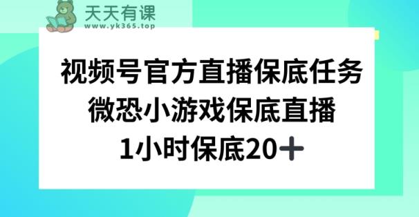 视频号直播任务，微恐小游戏，1小时20+【揭秘】-天天有课网