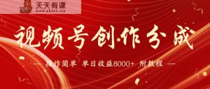 微信视频号写作分为方案，24年全新受欢迎游戏玩法，单日盈利破8000 【蓝海项目】-天天有课网